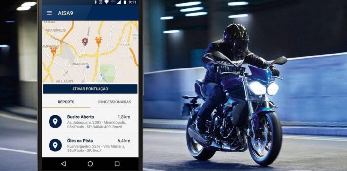 Aplicativo AISA9 avisa sobre riscos para motociclistas em SP