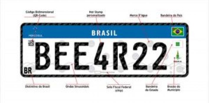 Brasil publica implantação do novo modelo de Placas Mercosul