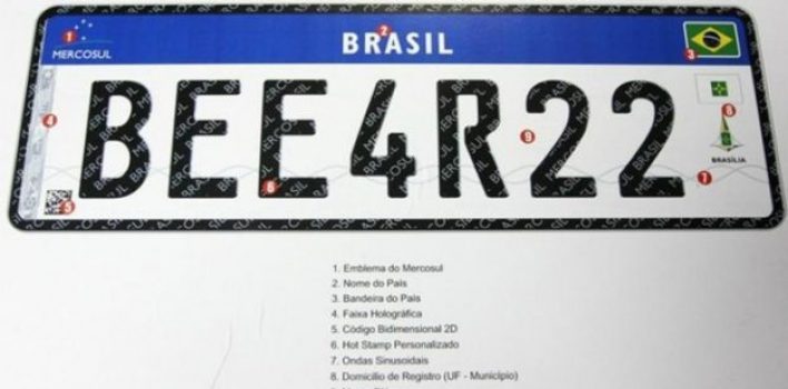 Denatran divulga lista de fabricantes de placas de veículos padrão Mercosul