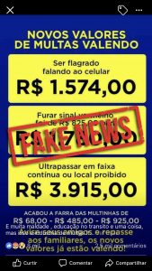 Fake News: aumento de valores de multas é mentira!